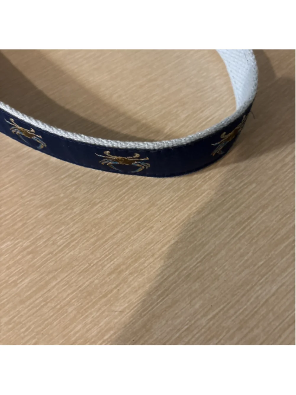 J. Bailey Blue Crab On Navy 24” Ribbon Belt 1183